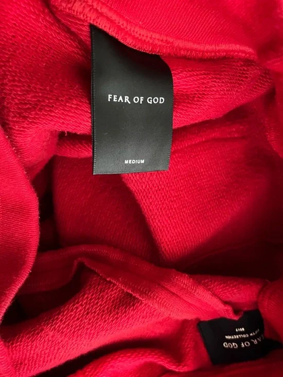 NWT Fear of God Red fifth collection riri m8 zip ankle ZIPPERS DRAWSTRING COTTON - Picture 5 of 17